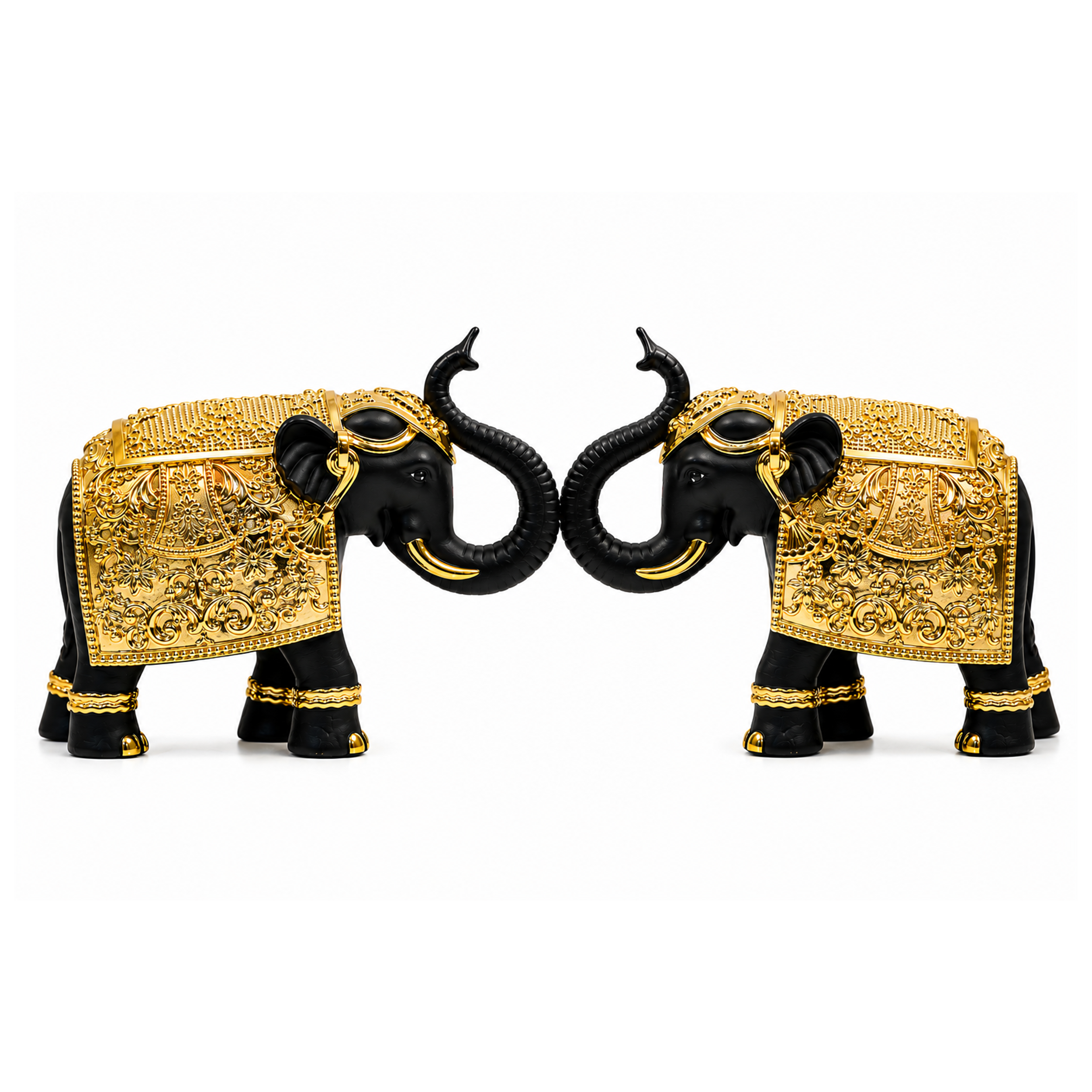 Royal Elephant Gold Plated Statue
